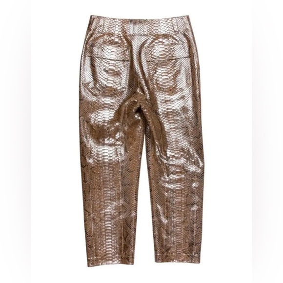 Brunello Cucinelli Metallic Python Cropped Pant, Size 4 - Picture 3 of 7
